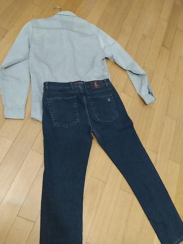 iş formasi: Kişi geyim dəsti – köynək və cins şalvar - Köynək: Açıq boz rəng — 10