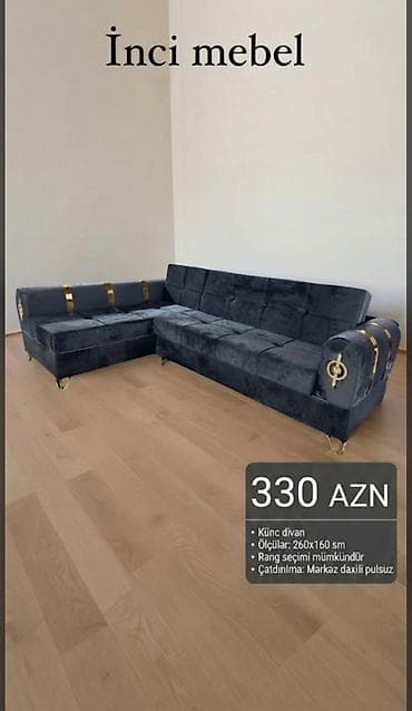 divan: Künc divan, Yeni, Açılan, Bazalı, Parça, Şəhərdaxili pulsuz çatdırılma — 1