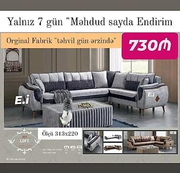 berber kreslo: Yeni, Künc divan, Divan, Bazasız, Açılmayan — 1
