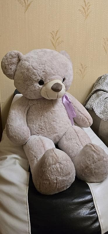 oyuncaql: Böyük peluş ayı oyuncaq - Rəng: açıq bənövşəyi (yumşaq pastel ton) — 2
