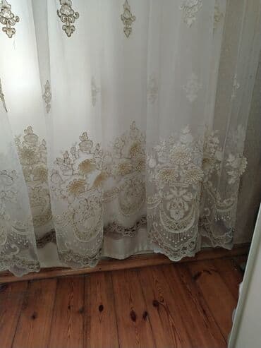 свечи из вощины свойства: Zərif tül pərdə dəsti - Rəng: krem/şampan tonlarında - Material — 2