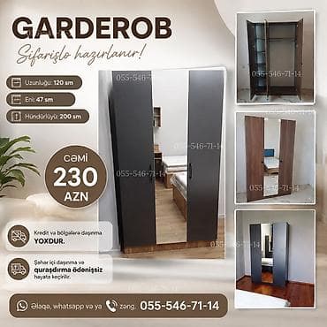 paltar dolab: Garderob – sifarişlə hazırlanır Ölçülər: - Uzunluğu: 120 sm - Eni: 47 — 1
