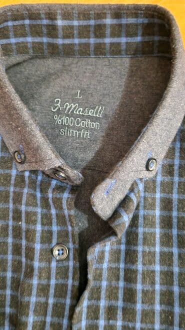 yeni il koynekleri: Э. Maselli brendi, kişi köynəyi, açılıb lakin ölçüsü uyğun olmadığı — 3