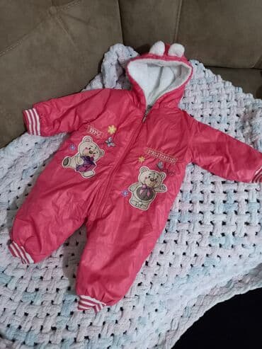 Комплекты одежды: Uşaq üçün qış kombinezonu - Rəng: çəhrayı - Model: kapüşonlu — 1