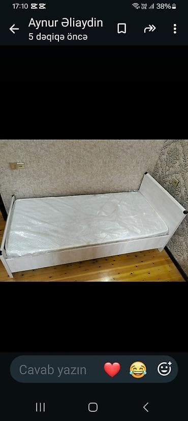 Çarpayılar: Yeni, Təknəfərlik çarpayı, Bazasız, Matras ilə, Siyirməsiz — 1