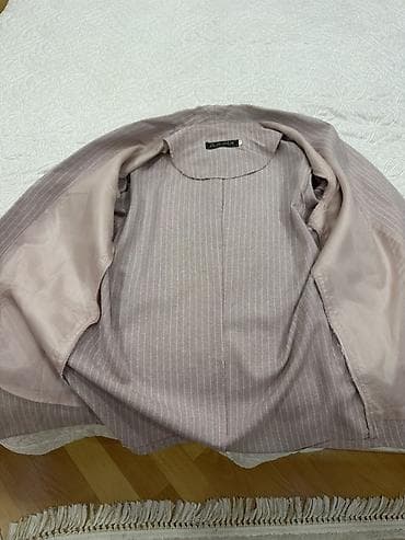 dest geyimler: Qadın kostyum dəsti – cizgili - Rəng: toz pembe/boz tonlarında, nazik — 5