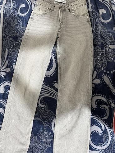 koja şalvarlar: Pull bear Bershka Zara Şalvarlar 32-34 Rəngli yuyulma effektli jeans — 1