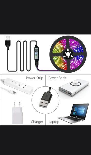 spot işıqlar: 5m uzunluğunda və lent formasında, istədiyiniz yerə arxasındakı — 2