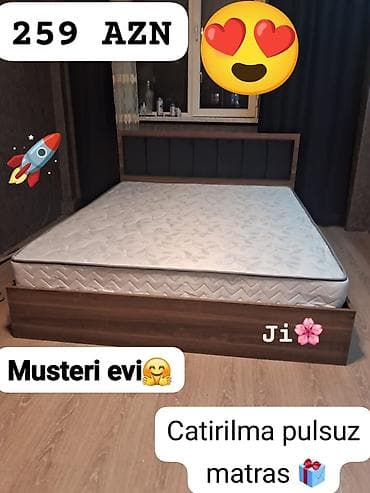 İkinəfərlik çarpayı, Matras ilə, Siyirməsiz