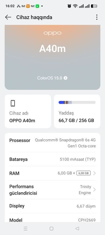 дисковый телефон: Oppo A96 4G, 256 GB, rəng - Qara, Face ID — 5