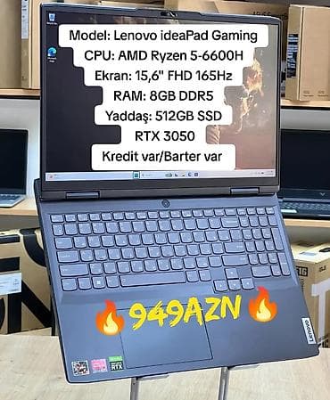 noutbuklar satisi: Lenovo IdeaPad, 15.6 ", AMD Ryzen 5, 512 GB — 1