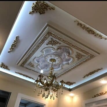 corella fasad boyalari: Naxışlı, kvadrat formalı tavan bəzəyi. Klassik üslubda interyerlər — 3