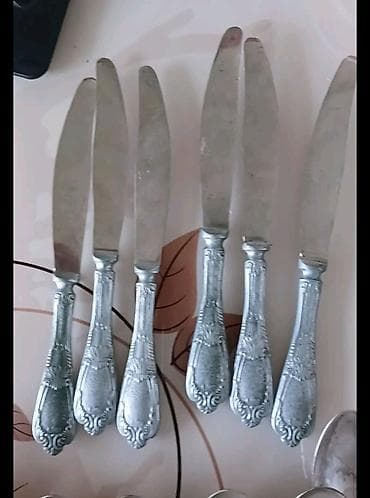 Столовые приборы: Elan aktivdi Kolleksiya üçün bəzəkli süfrə dəsti – vintage metal — 2