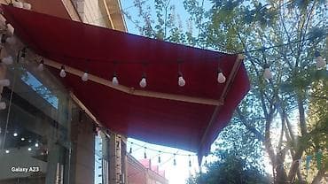 mantı: Qırmızı tentli açılıb-bağlanan markiz - Tip: Fasada montaj olunan — 3