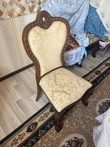 cil ciraqlar: Klassik üslubda masa və stul dəsti - Material: təbii ağac karkas — 3