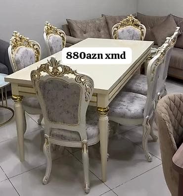 agac sekilleri: Qonaq otağı üçün, Açılmayan, Dördbucaq masa, 6 stul — 1