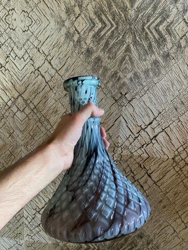 elektron qəlyan topdan satış: Şişə nargilə komplekti - Şüşə kolba: Mavimsi-boz çalarlı, spiral — 3