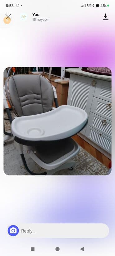 Manejlər: Uşaq yemək stulu - Yumşaq, rahat süngərlənmiş oturacaq və kürək — 1