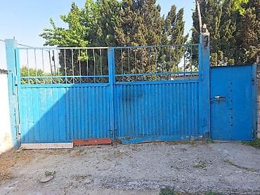 Б/у Железо Дворовые ворота, 240 м, Механические, С дверью, цвет - Синий, Нет кредита, Платная установка, Платная доставка, Самовывоз — 4
