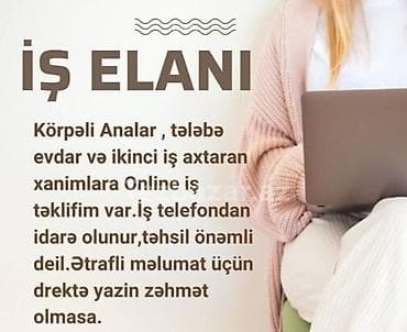 Çağrı mərkəzi operatoru tələb olunur, Yalnız qadınlar üçün, İstənilən yaş, Təcrübəsiz, Aylıq ödəniş