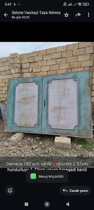 Darvaza 280 azn satilir‼️olcu eni 2.57sm hundurluyu 1.73sm unvan lalafo.az -da Darvaza 280 azn satilir‼️olcu eni 2.57sm hundurluyu 1.73sm unvan