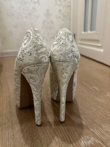 ayaqqabı qadın: Cox hundur olduqu ucun satilir, toya geyinilib, hec bir problemi — 2