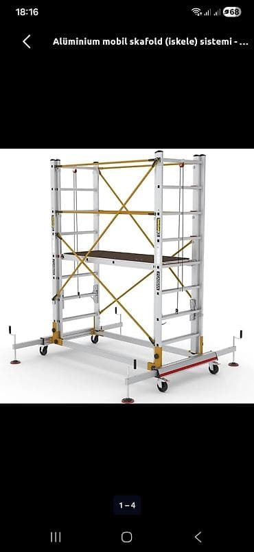 8 marta aid şəkil: Alüminium mobil skafold (iskele) sistemi - Material: yüngül və — 5