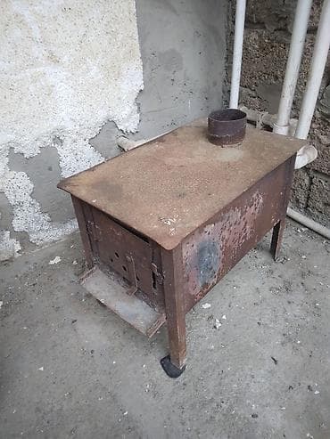Дом и сад: Metall soba/peç – bərk yanacaqla işləyən - Material: qalın metal — 1