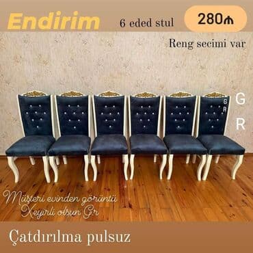 masalar ve stullar: Qonaq otağı üçün, Yeni, Dördbucaq masa, 6 stul — 19