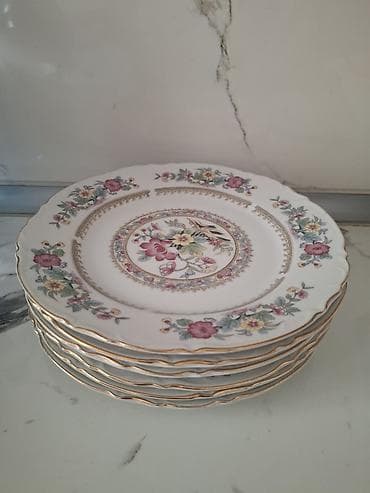 Boşqablar, 6 ədədli dəst, rəng - Qızılı, Farfor, Yaponiya