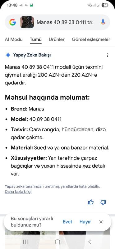 ботинки сапоги: MANAS qadın qış çəkmələri - Razmer: 38 - Rəng: qara - Model: dizaltı — 6