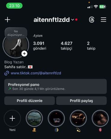 hazır bıznes: Satışda: aktiv Instagram səhifəsi Təcili satılır. Yalnız ciddi — 1