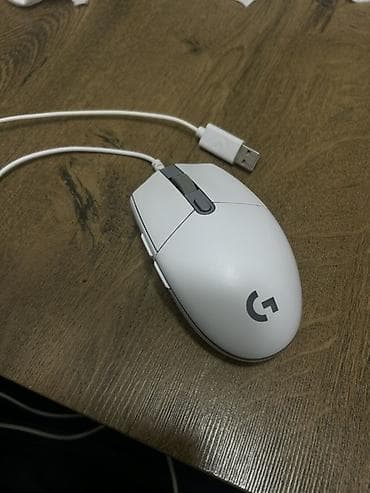 komputer işlənmiş: Logitech G203 seriyası simli oyun siçanı – ağ rəng Əla vəziyyətdədi — 2