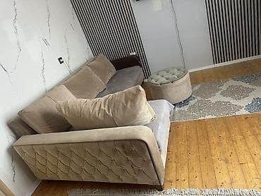 Ev üçün mebel: Künc divan, Açılan, Bazalı, Vеlur parça — 3