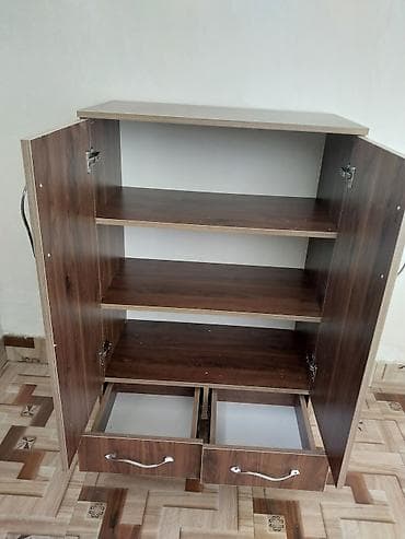 tap az dolab: 2 qapılı, Siyirməli, Qəhvəyi, Taxta, Açılan, Düz dolab — 2