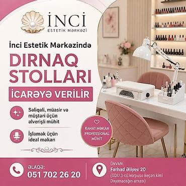 gündelik ev temizlik işi: Dırnaq ustası tələb olunur, Yerin icarəsi — 1