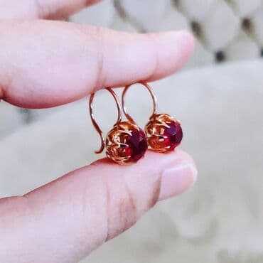 sirqalar qizil: Sırğa, Sarı qızıl, 583 Əyar, 462 g — 3