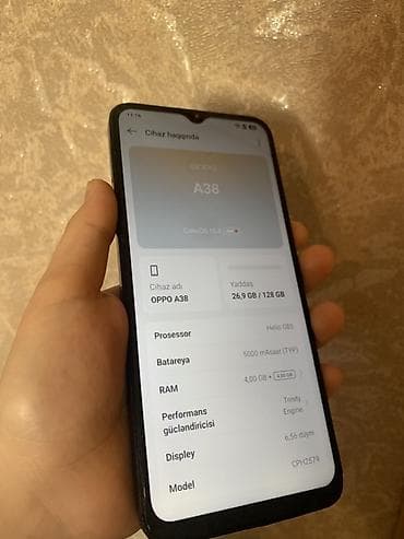 honor x8 case: Oppo A38, 128 GB, rəng - Qara, İki sim kartlı — 6