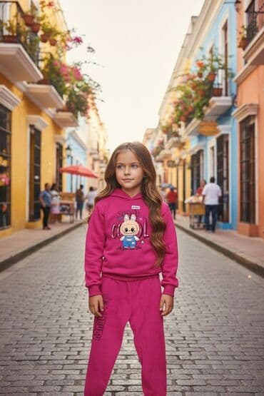 ritmik gimnastika üçün kupalniklər: Uşaq üçün iki hissəli idman dəsti - Modellər: Kapüşonlu svitşört + — 4