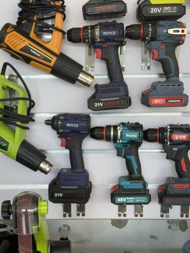 makita perforator: Royce markalı, 21V batareyalı, göy rəngli simsiz elektrikli matqab. Bu — 1