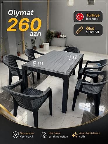 ✅Plastik masa dəsti ✅Qiymət 260 azn ✅Türkiyə istehsalı
