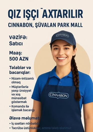 bazarstore part time iş: Satış məsləhətçisi tələb olunur, Yalnız qadınlar üçün, Təcrübəsiz, Aylıq ödəniş — 1