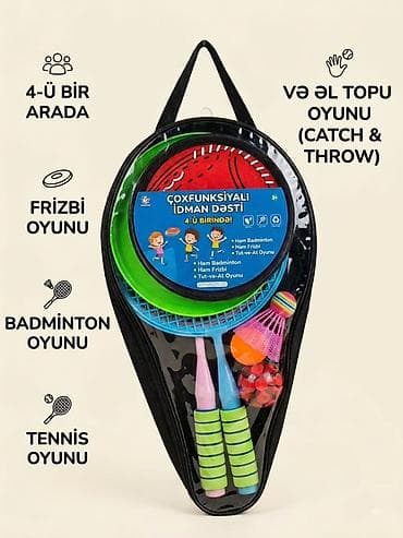Çoxfunksiyalı idman dəsti – 4-ü 1-də Setin tərkibi: - 2 ədəd yüngül