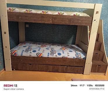 mebellər və qiymətləri: Oğlan və qız üçün, Çarpayı, Matrassız, Siyirməli, MDF — 1