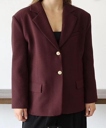 Пиджаки: Qadın üçün bordo rəngli klassik blezer - Rəng: dərin bordo/şərab — 1
