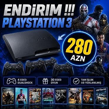 PlayStation 3 paketi - Model: Sony PlayStation 3 (Slim) - Qiymət: 280