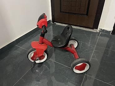 siniy traktor oyuncaq: Uşaq üçtəkərli velosipedi - Rəng: qırmızı/çəhrayı detallı, ağ diskli — 1