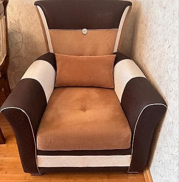 divan mini: İşlənmiş, Divan, 2 kreslo, Bazalı, Açılan — 5