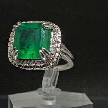 zumrud qaşlı uzuklər: Кольцо, Серебро, Изумруд — 1