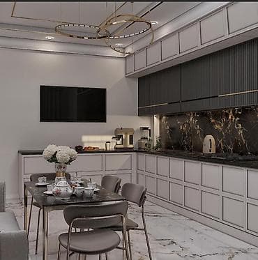 Sifarişlə mətbəx dəsti, Özü çəkən petlələr, MDF, Kredit yoxdur, Rayonlara çatdırılma, Pulsuz çatdırılma